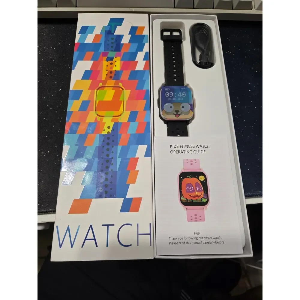 Kids Smart Watch Fitness Tracker Sleep Monitor Sports Modes Black
